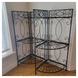 Pair of Wrought Iron Corner Shelves