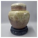 Signed Drip Glaze Covered Pottery Urn