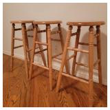 Oak Stool Trio