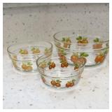 Glass Bowls w/ Apple Design Glass Bowls w/ Apple Design