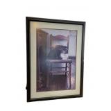 Vintage Framed Cat Print Vintage Framed Cat Print
