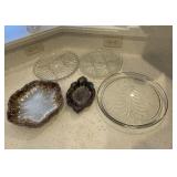 Glass Serving Platters & Silver Plate