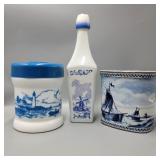 Blue & White Tin & Ceramics