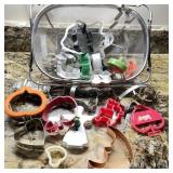 Lot of Cookie Cutters in Over the Sink Strainer