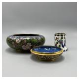 Trio of Cloisonné Pieces