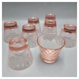 Set of 8 Depression Pink Tumblers