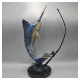 SPI Gallery 15' Brass Blue Marlin Sculpture