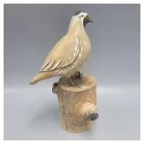 Signed Wooden Quail