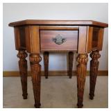 Eight-Legged Octagonal Side Table w/ Drawer