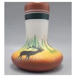 Down Home Signed Hand Painted Vase