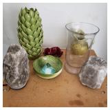 Lot of Decorative Items and Salt Lamps