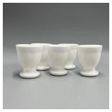 5 Milk Glass Egg Cups Marked France