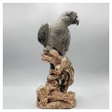 African Gray Parrot Sculpture w/ Damage