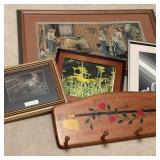 Lot of Pictures w/ Wood Rack