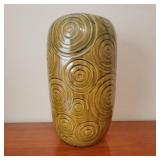 15" Green Geometric Vase