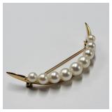 14k Gold & Pearl Pin