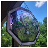 Faux Stained Glass Hummingbird Sun Catcher