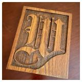 Handmade Wood Plaque English Script W