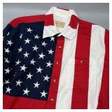 Vintage Scully American Flag Shirt XL Mens