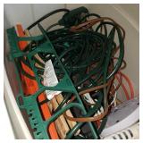 Tote of Extension Cords/Timers/Plug-ins