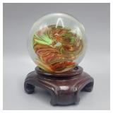 Art Glass Paperweight on Stand