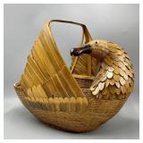 Vintage Woven Bird Basket