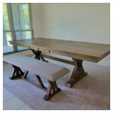 Crown Mark Modern Trestle Farmhouse Style Table