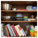 Contents of Kitchen Cabinet w/ Cookbooks