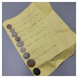 Vintage Foreign Coin Sheet Vintage Foreign Coin Sheet