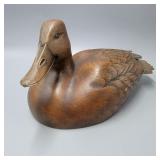 Signed Carved Wood Duck Signed Carved Wood Duck