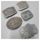 5 Vintage Firearm Themed Belt Buckles 5 Vintage Firearm Themed Belt Buckles