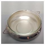 Silver Plate Soup Dish With Pyrex Insert