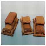 3 Wooden Toy Cars