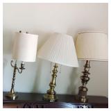 Lot of Misc Brass Lamps Lot of Misc Brass Lamps
