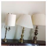 Lot of Misc Brass Lamps