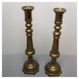 Pair of Large Brass Candle Sticks