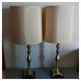 Pair of Large Brass Lamps Pair of Large Brass Lamps