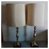 Pair of Large Brass Lamps