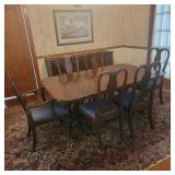 Vintage Ethan Allen Dining Table w/ 6 Chairs