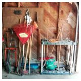 Large Lot of Lawn & Garden Tools w/ Axe & Dolly Large Lot of Lawn & Garden Tools w/ Axe & Dolly