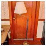 Vintage Blue & Brass Floor Lamp