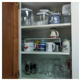 Contents of Cabinet w/ Plastic Storage & Glasses Contents of Cabinet w/ Plastic Storage & Glasses