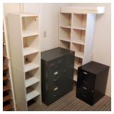 Storage Cubbies w/ Filing Cabinets