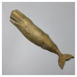 11" Brass Sperm Whale Paperweight