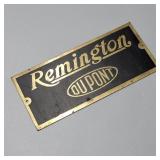 Vintage Remington Dupont Brass Plaque Vintage Remington Dupont Brass Plaque