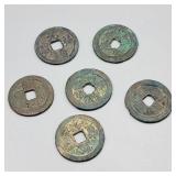 Lot of 6 Chinese Coins