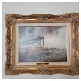 Helga Forsloff Signed 'New Orleans' Steamboat Art Helga Forsloff Signed 'New Orleans' Steamboat Art