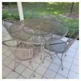 Wrought Iron Patio Table w/ 4 Chairs