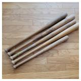 Lot of 5 Wood Baseball Bats w/ Louisville Sluggers