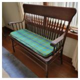 Antique Paola, Kansas Oak Courtroom Bench Antique Paola, Kansas Oak Courtroom Bench